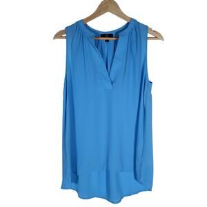 J.Crew 365 Womens Blouse Small Blue Sleeveless Flowy Tank Top Shirt Classic Chic